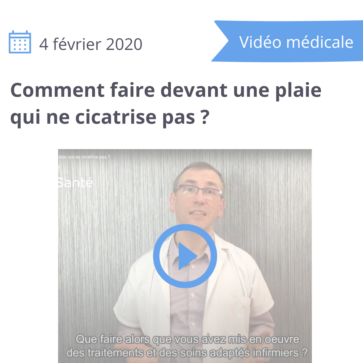 Lire la suite à propos de l’article Comment faire devant une plaie qui ne cicatrise pas ?